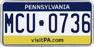 PA license plate MCU0736