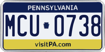 PA license plate MCU0738
