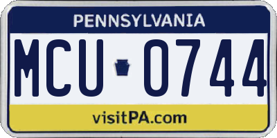 PA license plate MCU0744
