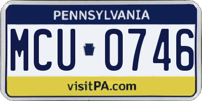 PA license plate MCU0746