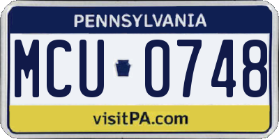 PA license plate MCU0748