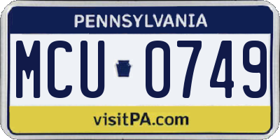 PA license plate MCU0749