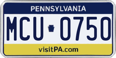 PA license plate MCU0750