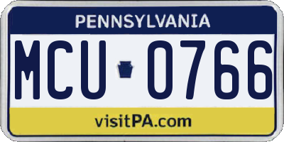 PA license plate MCU0766