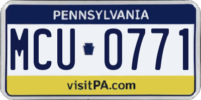 PA license plate MCU0771