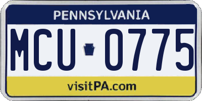 PA license plate MCU0775