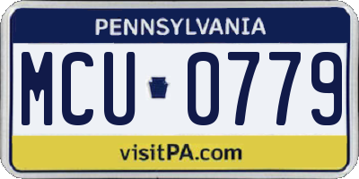 PA license plate MCU0779