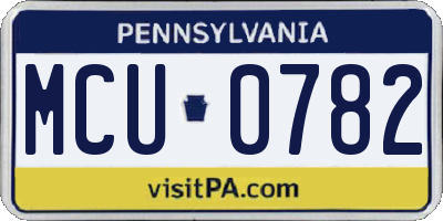 PA license plate MCU0782