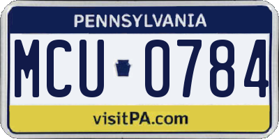 PA license plate MCU0784