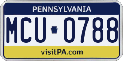 PA license plate MCU0788