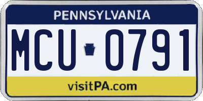 PA license plate MCU0791
