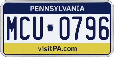 PA license plate MCU0796