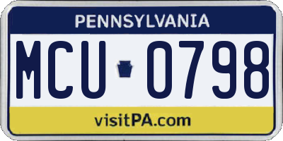 PA license plate MCU0798