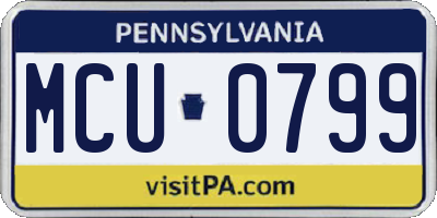 PA license plate MCU0799