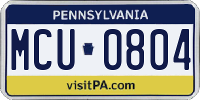 PA license plate MCU0804