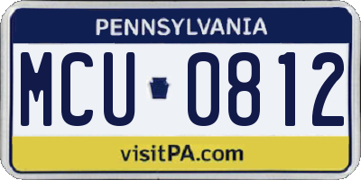 PA license plate MCU0812
