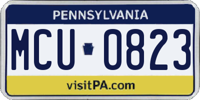 PA license plate MCU0823