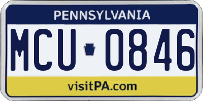 PA license plate MCU0846