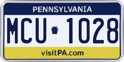 PA license plate MCU1028