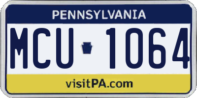 PA license plate MCU1064