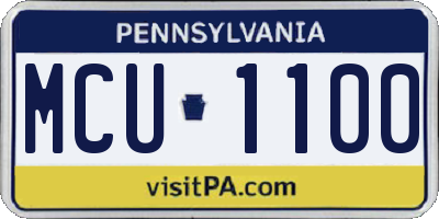 PA license plate MCU1100
