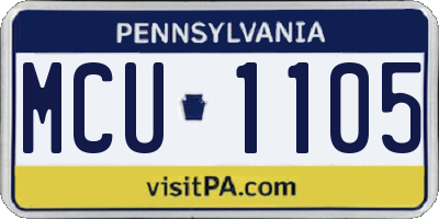 PA license plate MCU1105