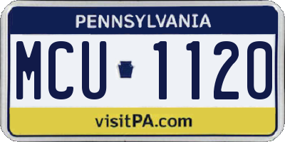 PA license plate MCU1120