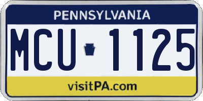 PA license plate MCU1125
