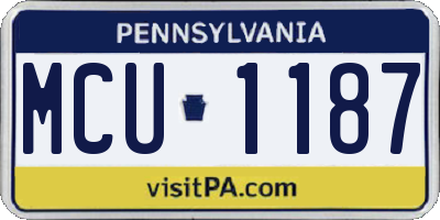PA license plate MCU1187