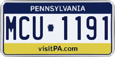 PA license plate MCU1191