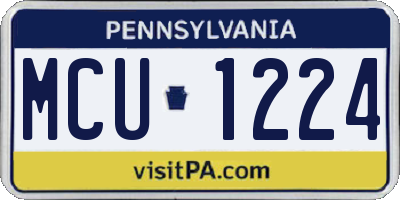 PA license plate MCU1224