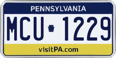 PA license plate MCU1229