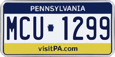 PA license plate MCU1299