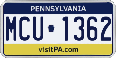 PA license plate MCU1362