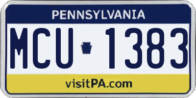 PA license plate MCU1383