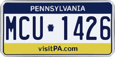PA license plate MCU1426