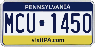 PA license plate MCU1450