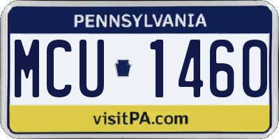 PA license plate MCU1460