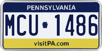 PA license plate MCU1486