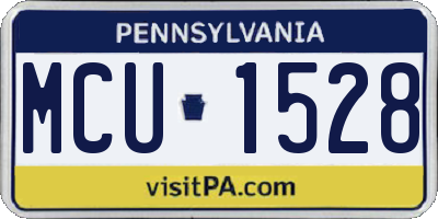 PA license plate MCU1528