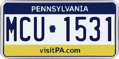 PA license plate MCU1531
