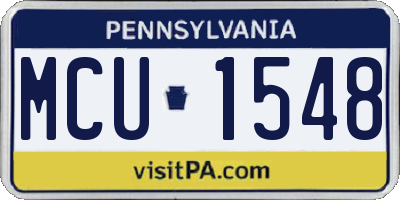 PA license plate MCU1548