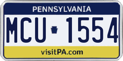 PA license plate MCU1554