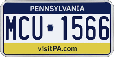 PA license plate MCU1566