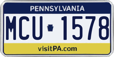 PA license plate MCU1578
