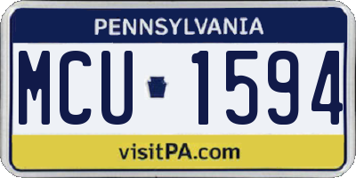 PA license plate MCU1594