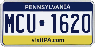 PA license plate MCU1620