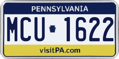 PA license plate MCU1622