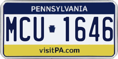 PA license plate MCU1646