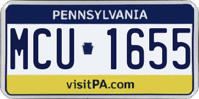 PA license plate MCU1655
